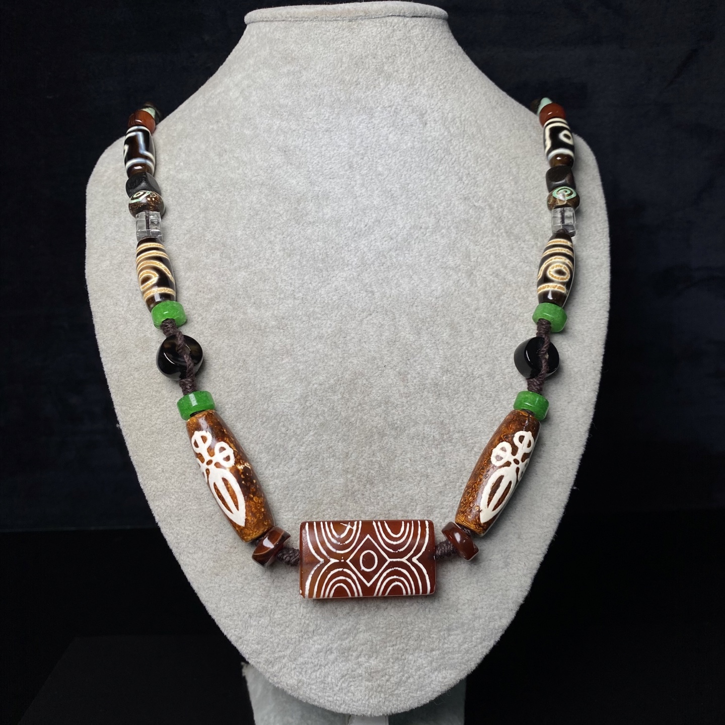 約1000年前‼️dZi beads 線天珠 チョンジー ネックレス 約1000年前‼️dZi beads 線天珠 チョンジー ネックレス Antique Phum